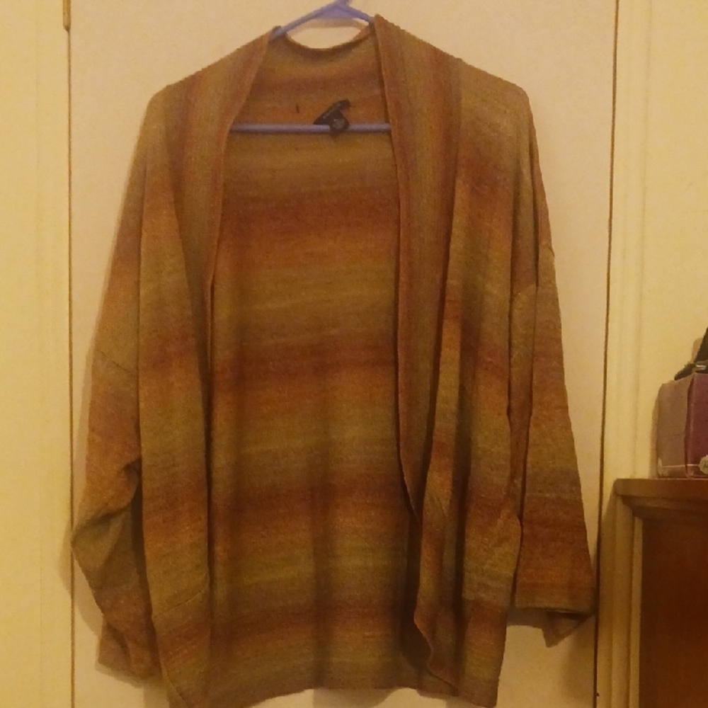 Multicolor Open Front Cardigan